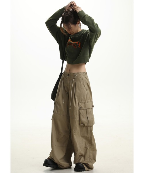 MASONPRINCE（メイソンプリンス）の「ショート丈 ロゴ刺繍スウェット WY6194【MASONPRINCE】（スウェット・メンズ・カーキ/ブラック・S/L/M）」の3枚目の写真