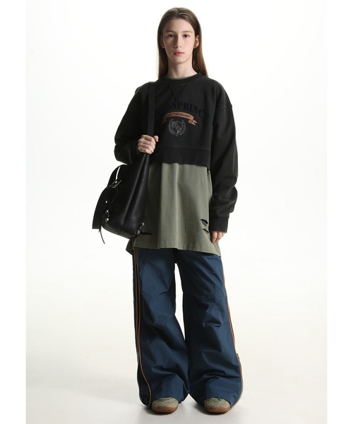 MASONPRINCE（メイソンプリンス）の「ショート丈 ロゴ刺繍スウェット WY6194【MASONPRINCE】（スウェット・メンズ・カーキ/ブラック・S/L/M）」の13枚目の写真