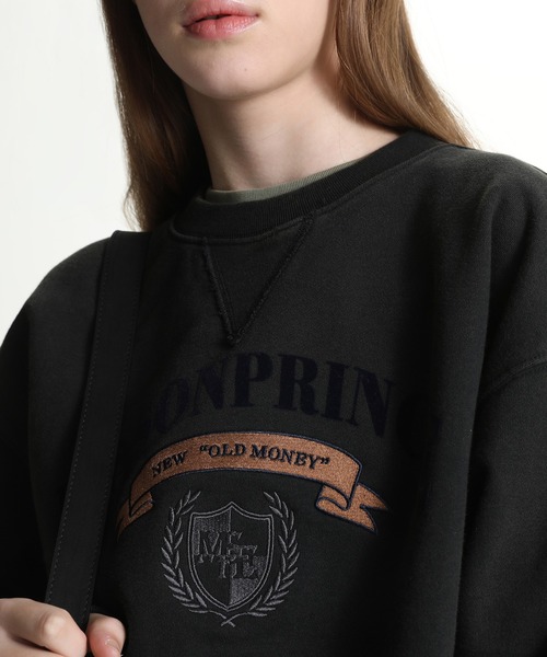 MASONPRINCE（メイソンプリンス）の「ショート丈 ロゴ刺繍スウェット WY6194【MASONPRINCE】（スウェット・メンズ・カーキ/ブラック・S/L/M）」の4枚目の写真