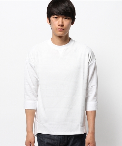 WHO'S WHO gallery（フーズフーギャラリー）の「【EXCHANGEZ】2ジャガードニット（Tシャツ/カットソー・メンズ・ホワイト/ネイビー・FREE）」の3枚目の写真