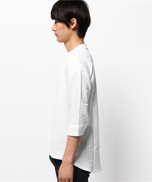 WHO'S WHO gallery（フーズフーギャラリー）の「【EXCHANGEZ】2ジャガードニット（Tシャツ/カットソー・メンズ・ホワイト/ネイビー・FREE）」の4枚目の写真