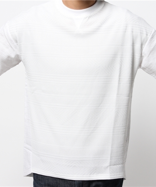 WHO'S WHO gallery（フーズフーギャラリー）の「【EXCHANGEZ】2ジャガードニット（Tシャツ/カットソー・メンズ・ホワイト/ネイビー・FREE）」の8枚目の写真