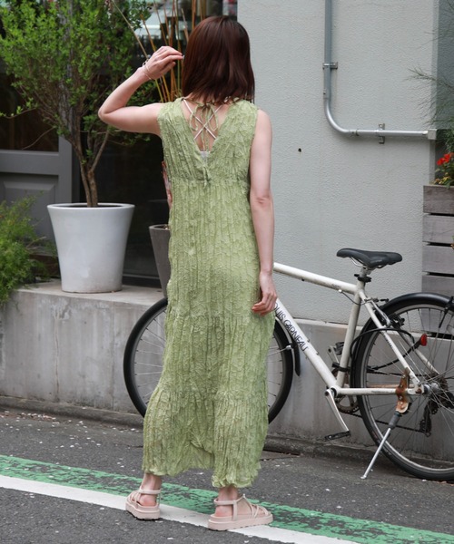 archives（アルシーヴ）の「シアージャガードワッシャーノースリワンピース（ワンピース・レディース・ブルー/グリーン/アイボリー/ブラック・MEDIUM）」の9枚目の写真