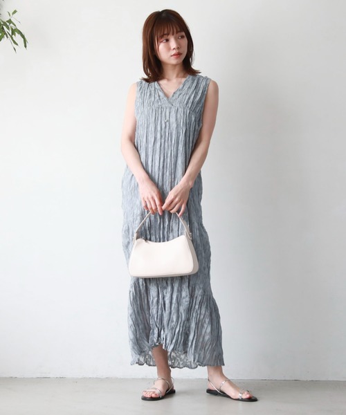 archives（アルシーヴ）の「シアージャガードワッシャーノースリワンピース（ワンピース・レディース・ブルー/グリーン/アイボリー/ブラック・MEDIUM）」の19枚目の写真