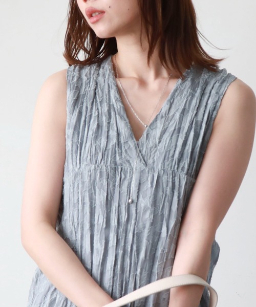 archives（アルシーヴ）の「シアージャガードワッシャーノースリワンピース（ワンピース・レディース・ブルー/グリーン/アイボリー/ブラック・MEDIUM）」の13枚目の写真