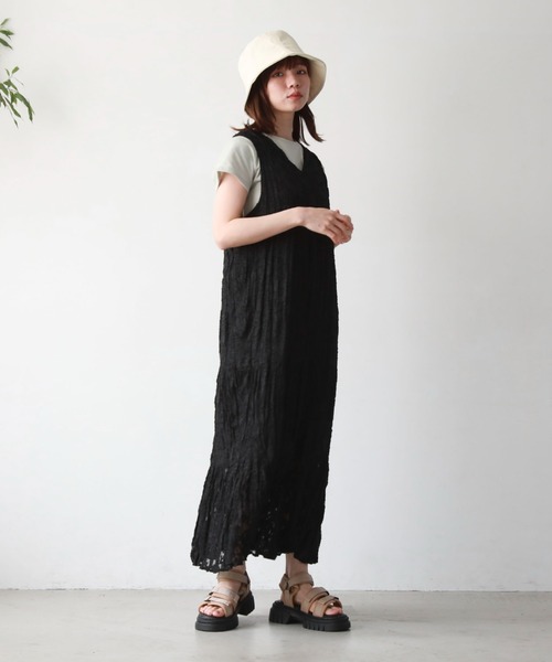 archives（アルシーヴ）の「シアージャガードワッシャーノースリワンピース（ワンピース・レディース・ブルー/グリーン/アイボリー/ブラック・MEDIUM）」の20枚目の写真