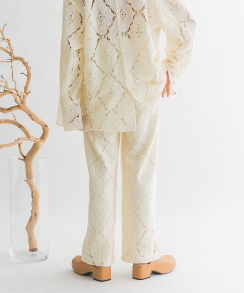 KBF（ケイビーエフ）の「レースストレートイージーパンツ（その他パンツ・レディース・オフホワイト/ブラック/アイボリー・ONE）」の6枚目の写真