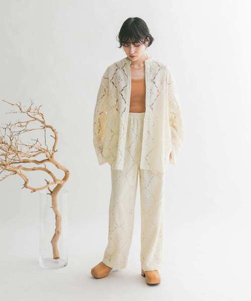 KBF（ケイビーエフ）の「レースストレートイージーパンツ（その他パンツ・レディース・オフホワイト/ブラック/アイボリー・ONE）」の7枚目の写真