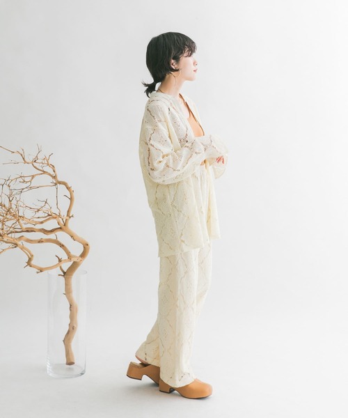 KBF（ケイビーエフ）の「レースストレートイージーパンツ（その他パンツ・レディース・オフホワイト/ブラック/アイボリー・ONE）」の10枚目の写真