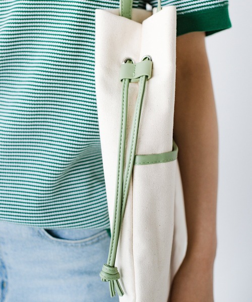 haco!(ハコ)の「【jou jou lier】キャンバス×合皮巾着トートバッグ(トートバッグ・レディース・ブラック/グリーン・ONE SIZE)」の20枚目の写真