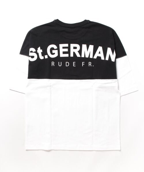 VIBGYOR（ヴィブジョー）の「ミドルウエイト天竺(BEY)（Tシャツ/カットソー・メンズ・ホワイト/ブラック/ホワイト×ブラック・LARGE/MEDIUM）」の5枚目の写真
