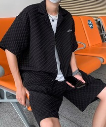 Anchor Smith | 【 セットアップ 】立体ジャガード半袖オープンカラーシャツ&ワイドショートパンツ(セットアップ)