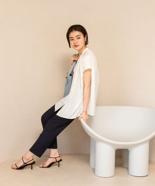 NOLLEY’S(ノーリーズ)の「◇【WEB限定】前後2WAY カッセンジョーゼットブラウス(シャツ/ブラウス・レディース・ライトブルー/ブラック/ブラック系その他3/ラベンダー/オフホワイト・FREE)」の7枚目の写真