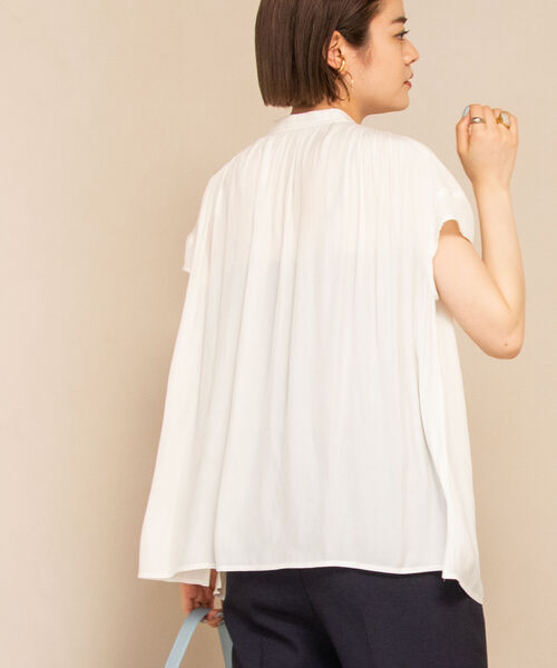 NOLLEY’S(ノーリーズ)の「◇【WEB限定】前後2WAY カッセンジョーゼットブラウス(シャツ/ブラウス・レディース・ライトブルー/ブラック/ブラック系その他3/ラベンダー/オフホワイト・FREE)」の9枚目の写真