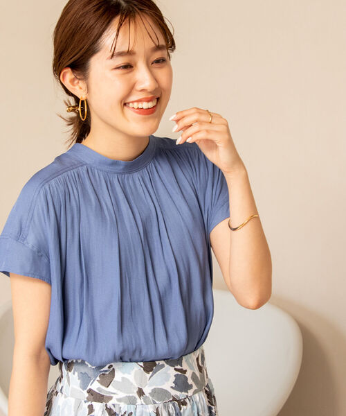 NOLLEY’S(ノーリーズ)の「◇【WEB限定】前後2WAY カッセンジョーゼットブラウス(シャツ/ブラウス・レディース・ライトブルー/ブラック/ブラック系その他3/ラベンダー/オフホワイト・FREE)」の12枚目の写真