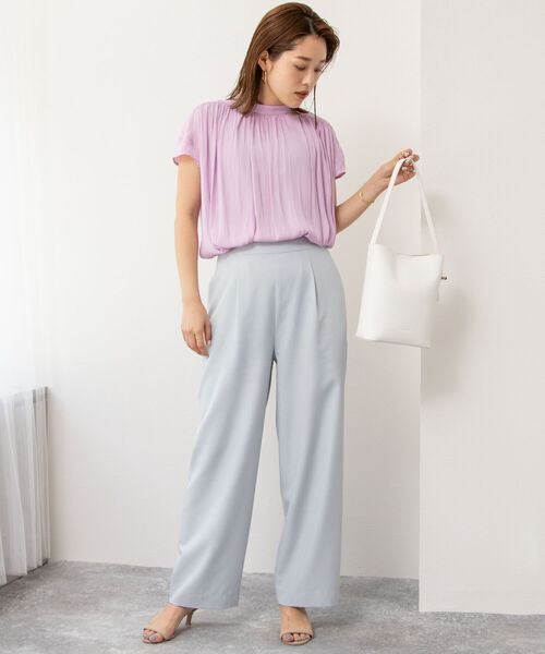 NOLLEY’S(ノーリーズ)の「◇【WEB限定】前後2WAY カッセンジョーゼットブラウス(シャツ/ブラウス・レディース・ライトブルー/ブラック/ブラック系その他3/ラベンダー/オフホワイト・FREE)」の21枚目の写真