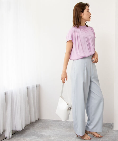 NOLLEY’S(ノーリーズ)の「◇【WEB限定】前後2WAY カッセンジョーゼットブラウス(シャツ/ブラウス・レディース・ライトブルー/ブラック/ブラック系その他3/ラベンダー/オフホワイト・FREE)」の22枚目の写真