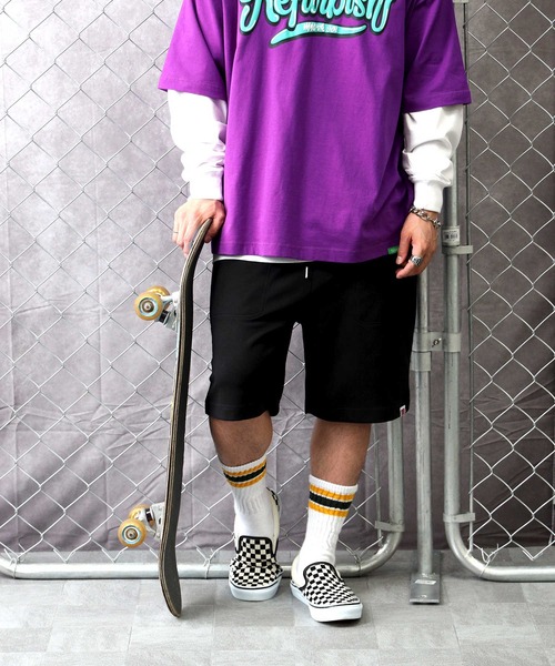 Right-on（ライトオン）の「リブショートパンツ / 吸水速乾（その他パンツ・メンズ・ブラック/グリーン・XL/M/L）」の2枚目の写真