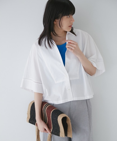 human woman(ヒューマンウーマン)の「◆はしごレースブラウス(シャツ/ブラウス・レディース・ホワイト/ブルー・SMALL/MEDIUM)」の2枚目の写真