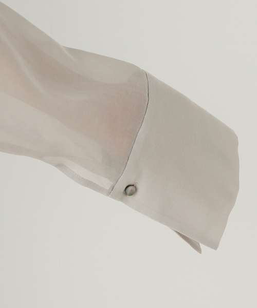 Noble(ノーブル)の「ソフトオーガンジーバックリボンブラウス(シャツ/ブラウス・レディース・ライトグレー/ホワイト・FREE)」の7枚目の写真