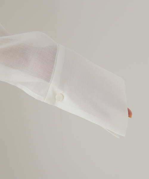 Noble(ノーブル)の「ソフトオーガンジーバックリボンブラウス(シャツ/ブラウス・レディース・ライトグレー/ホワイト・FREE)」の14枚目の写真