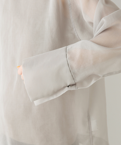 Noble(ノーブル)の「ソフトオーガンジーバックリボンブラウス(シャツ/ブラウス・レディース・ライトグレー/ホワイト・FREE)」の21枚目の写真