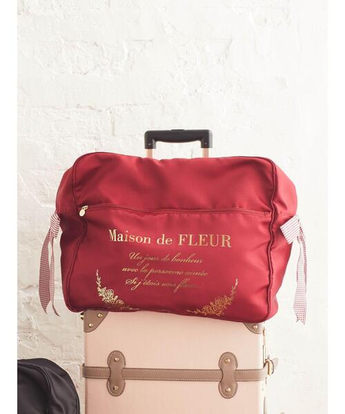 Maison de FLEUR（メゾンドフルール）の「EC限定ギンガムリボンキャリーオンバッグ（エコバッグ/サブバッグ・レディース・レッド/ブラック・FREE）」の11枚目の写真