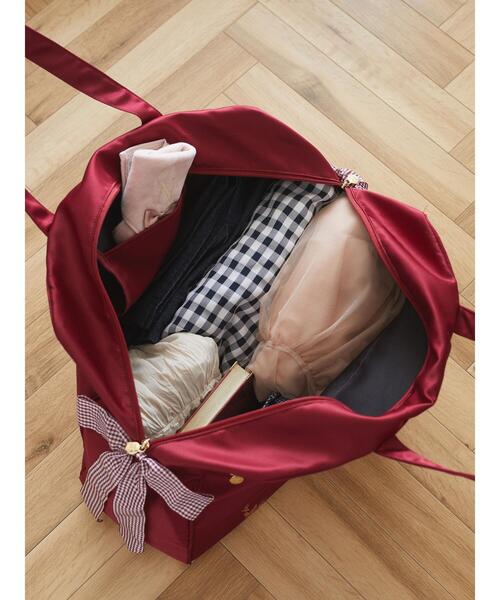Maison de FLEUR（メゾンドフルール）の「EC限定ギンガムリボンキャリーオンバッグ（エコバッグ/サブバッグ・レディース・レッド/ブラック・FREE）」の15枚目の写真