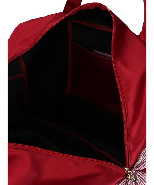 Maison de FLEUR（メゾンドフルール）の「EC限定ギンガムリボンキャリーオンバッグ（エコバッグ/サブバッグ・レディース・レッド/ブラック・FREE）」の4枚目の写真