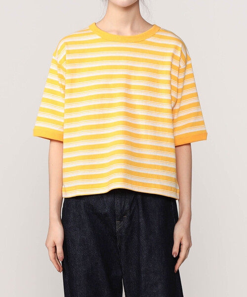 【美品】meisme メイスム　ボーダー　Tシャツ 値下げ)meisme メイスム ボーダー Tシャツ カットソー 2way 背中