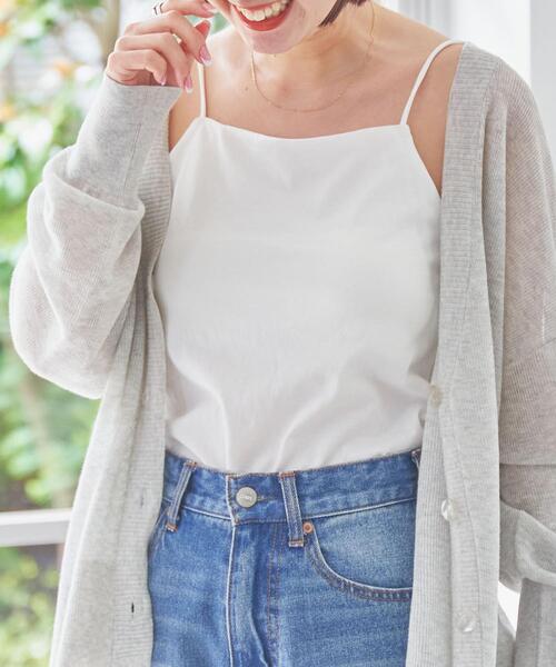 coen（コーエン）の「接触冷感カップ付きキャミソール（キャミソール・レディース・ネイビー/ブラック/ホワイト/ブラウン・L/M）」の2枚目の写真