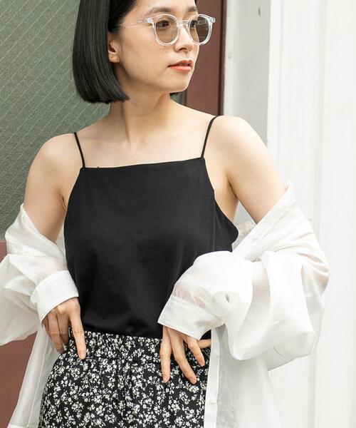 coen（コーエン）の「接触冷感カップ付きキャミソール（キャミソール・レディース・ネイビー/ブラック/ホワイト/ブラウン・L/M）」の8枚目の写真