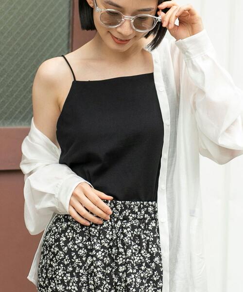 coen（コーエン）の「接触冷感カップ付きキャミソール（キャミソール・レディース・ネイビー/ブラック/ホワイト/ブラウン・L/M）」の9枚目の写真