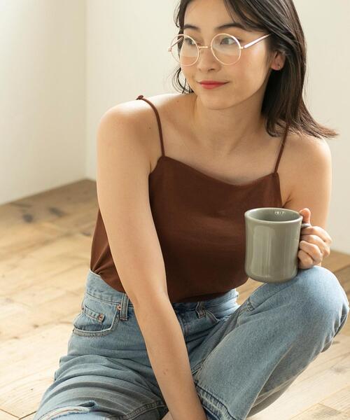 coen（コーエン）の「接触冷感カップ付きキャミソール（キャミソール・レディース・ネイビー/ブラック/ホワイト/ブラウン・L/M）」の17枚目の写真