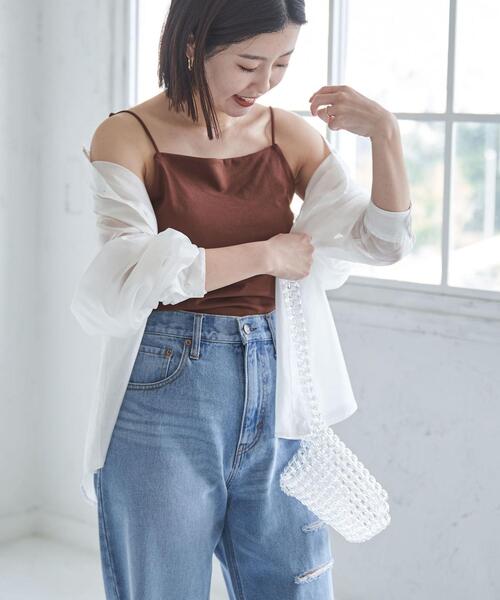 coen（コーエン）の「接触冷感カップ付きキャミソール（キャミソール・レディース・ネイビー/ブラック/ホワイト/ブラウン・L/M）」の20枚目の写真