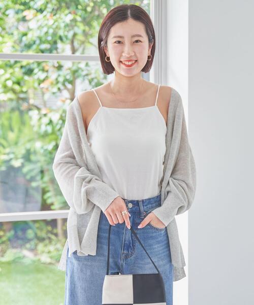 coen（コーエン）の「接触冷感カップ付きキャミソール（キャミソール・レディース・ネイビー/ブラック/ホワイト/ブラウン・L/M）」の22枚目の写真