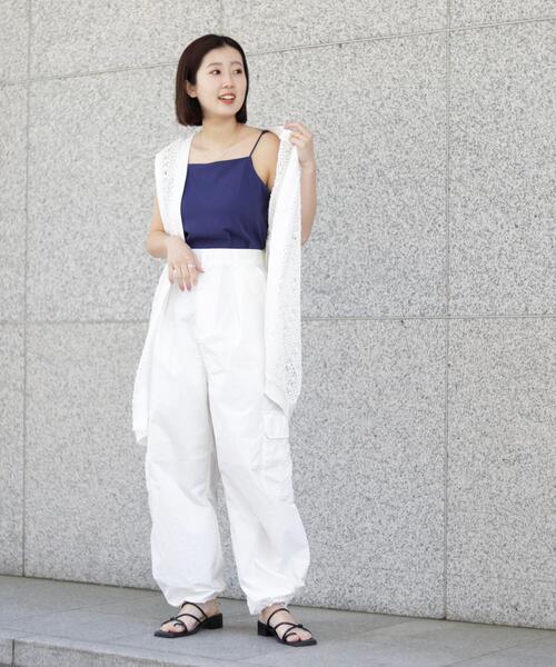 coen（コーエン）の「接触冷感カップ付きキャミソール（キャミソール・レディース・ネイビー/ブラック/ホワイト/ブラウン・L/M）」の7枚目の写真