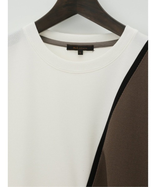 m.f.editorial（エムエフエディトリアル）の「【接触冷感 ストレッチ】m.f.エディトリアル メンズ 切替クルーネック半袖Tシャツ（Tシャツ/カットソー・メンズ・サックスブルー/ホワイト/ダークグリーン・X-LARGE/MEDIUM/LARGE）」の7枚目の写真