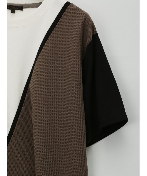 m.f.editorial（エムエフエディトリアル）の「【接触冷感 ストレッチ】m.f.エディトリアル メンズ 切替クルーネック半袖Tシャツ（Tシャツ/カットソー・メンズ・サックスブルー/ホワイト/ダークグリーン・X-LARGE/MEDIUM/LARGE）」の8枚目の写真