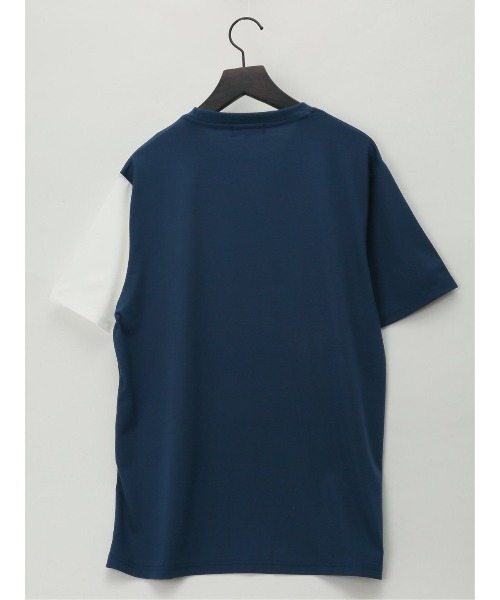 m.f.editorial（エムエフエディトリアル）の「【接触冷感 ストレッチ】m.f.エディトリアル メンズ 切替クルーネック半袖Tシャツ（Tシャツ/カットソー・メンズ・サックスブルー/ホワイト/ダークグリーン・X-LARGE/MEDIUM/LARGE）」の11枚目の写真