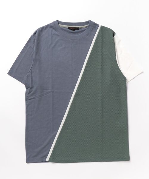 m.f.editorial（エムエフエディトリアル）の「【接触冷感 ストレッチ】m.f.エディトリアル メンズ 切替クルーネック半袖Tシャツ（Tシャツ/カットソー・メンズ・サックスブルー/ホワイト/ダークグリーン・X-LARGE/MEDIUM/LARGE）」の15枚目の写真