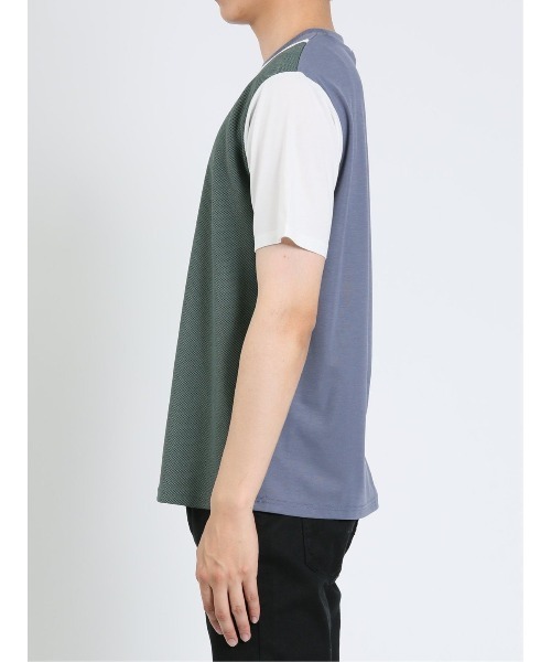 m.f.editorial（エムエフエディトリアル）の「【接触冷感 ストレッチ】m.f.エディトリアル メンズ 切替クルーネック半袖Tシャツ（Tシャツ/カットソー・メンズ・サックスブルー/ホワイト/ダークグリーン・X-LARGE/MEDIUM/LARGE）」の17枚目の写真