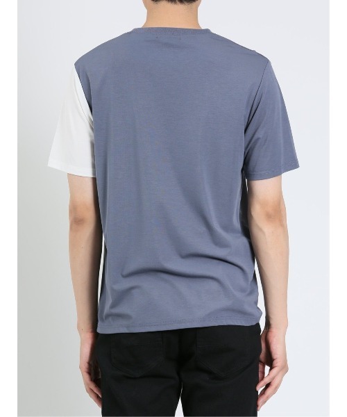 m.f.editorial（エムエフエディトリアル）の「【接触冷感 ストレッチ】m.f.エディトリアル メンズ 切替クルーネック半袖Tシャツ（Tシャツ/カットソー・メンズ・サックスブルー/ホワイト/ダークグリーン・X-LARGE/MEDIUM/LARGE）」の19枚目の写真