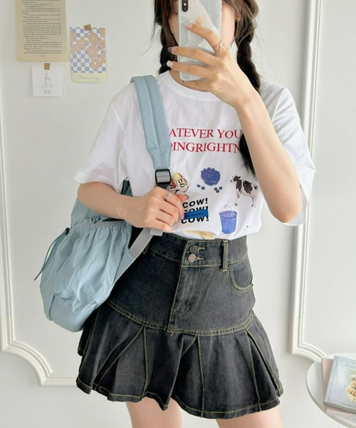 Loueme（ルエム）の「韓国風グラフィックTシャツ（Tシャツ/カットソー・レディース・ブラック/ホワイト/グレー・M/XL）」の14枚目の写真