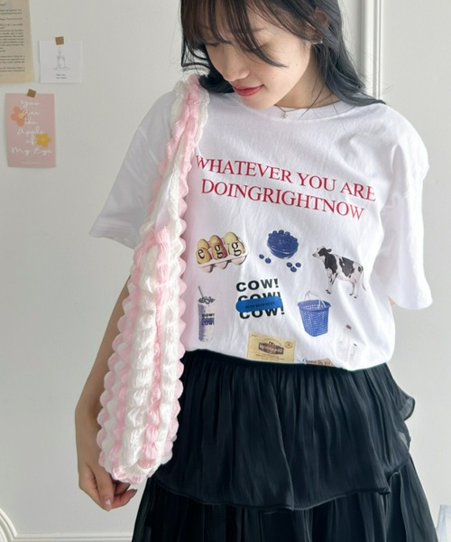 Loueme（ルエム）の「韓国風グラフィックTシャツ（Tシャツ/カットソー・レディース・ブラック/ホワイト/グレー・M/XL）」の7枚目の写真