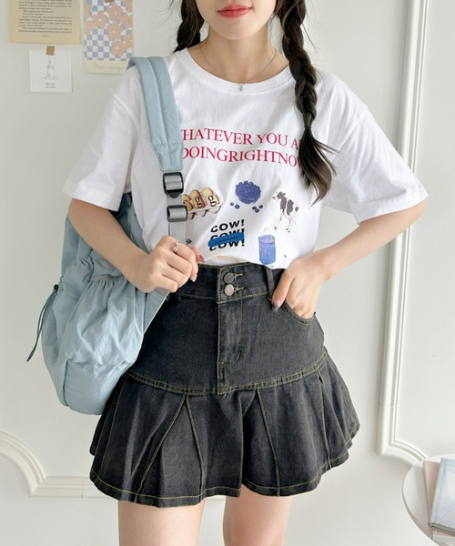 Loueme（ルエム）の「韓国風グラフィックTシャツ（Tシャツ/カットソー・レディース・ブラック/ホワイト/グレー・M/XL）」の5枚目の写真