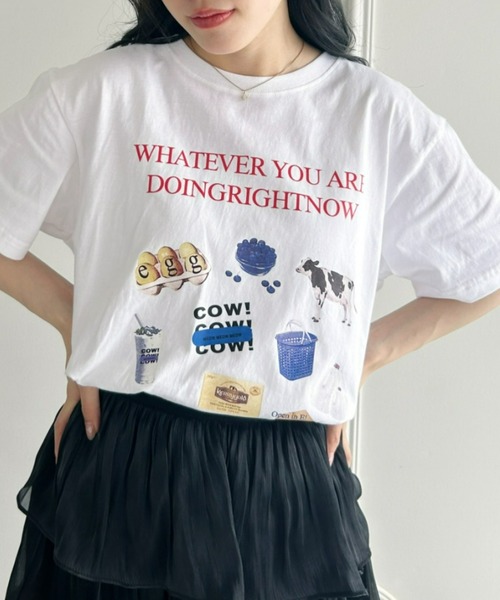 Loueme（ルエム）の「韓国風グラフィックTシャツ（Tシャツ/カットソー・レディース・ブラック/ホワイト/グレー・M/XL）」の19枚目の写真