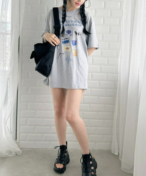 Loueme（ルエム）の「韓国風グラフィックTシャツ（Tシャツ/カットソー・レディース・ブラック/ホワイト/グレー・M/XL）」の20枚目の写真