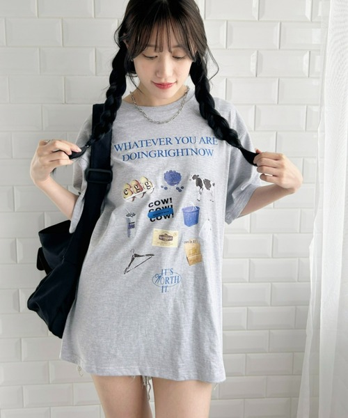 Loueme（ルエム）の「韓国風グラフィックTシャツ（Tシャツ/カットソー・レディース・ブラック/ホワイト/グレー・M/XL）」の13枚目の写真