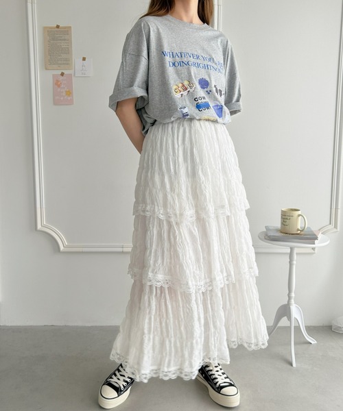 Loueme（ルエム）の「韓国風グラフィックTシャツ（Tシャツ/カットソー・レディース・ブラック/ホワイト/グレー・M/XL）」の16枚目の写真